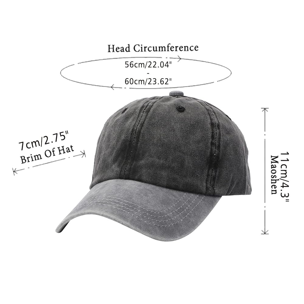 Unisex Vintage Washed Baseball Cap Two Tone Plain Trucker